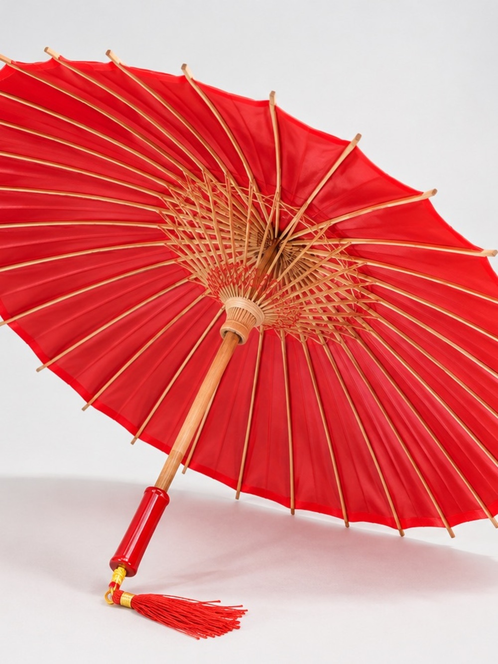 Large Red Japanese-Style Parasol – 31” Decorative Umbrella